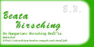 beata wirsching business card